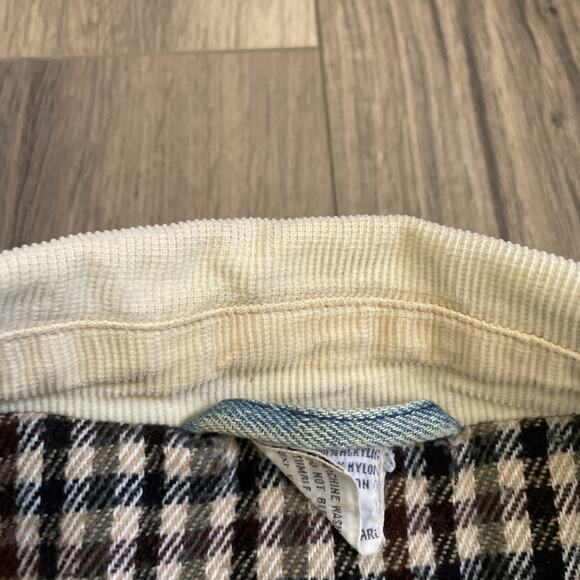 Vintage Blanket Lined Light Wash Denim Barn Chore Jacket Coat Large Read Stain - Picture 11 of 15